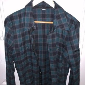 Kit and Ace cashmere blend plaid button-down